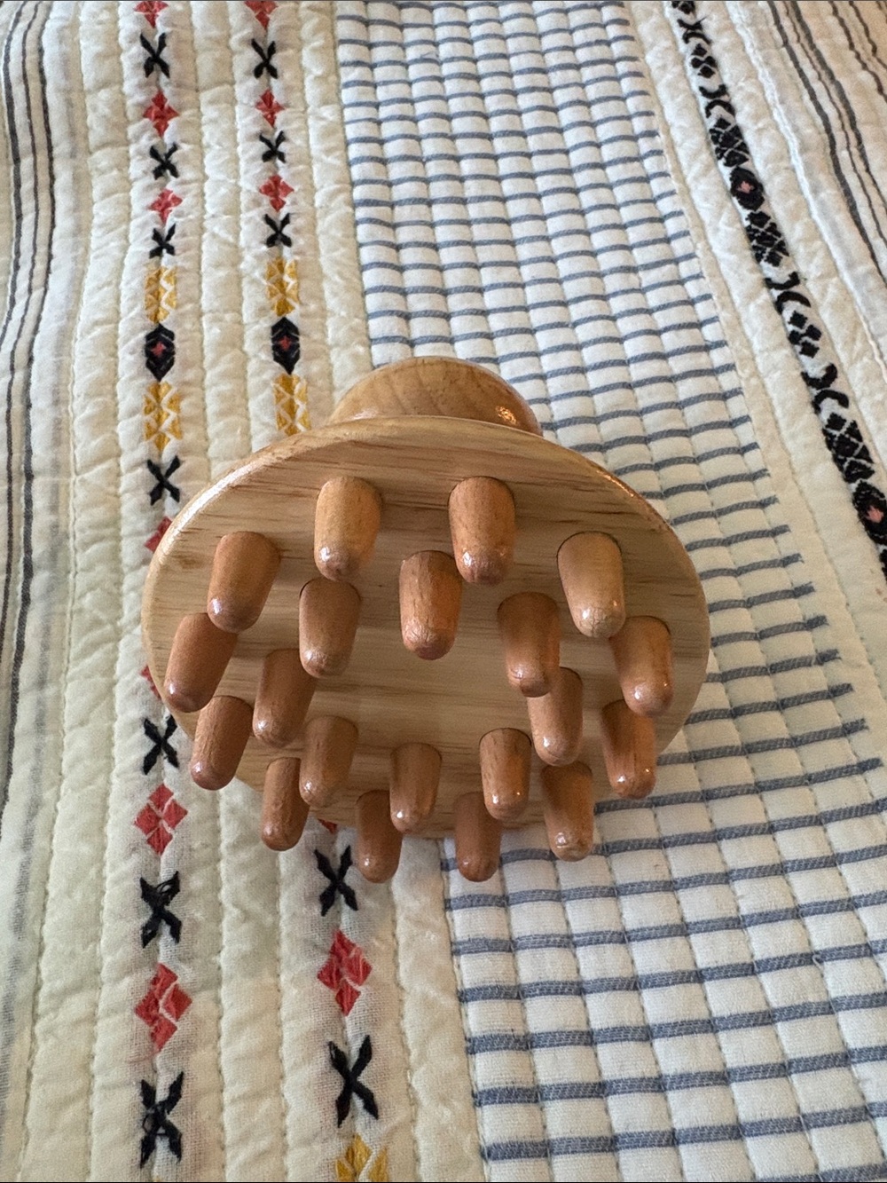 Wooden Scalp Massager Brush - Natural Wood
